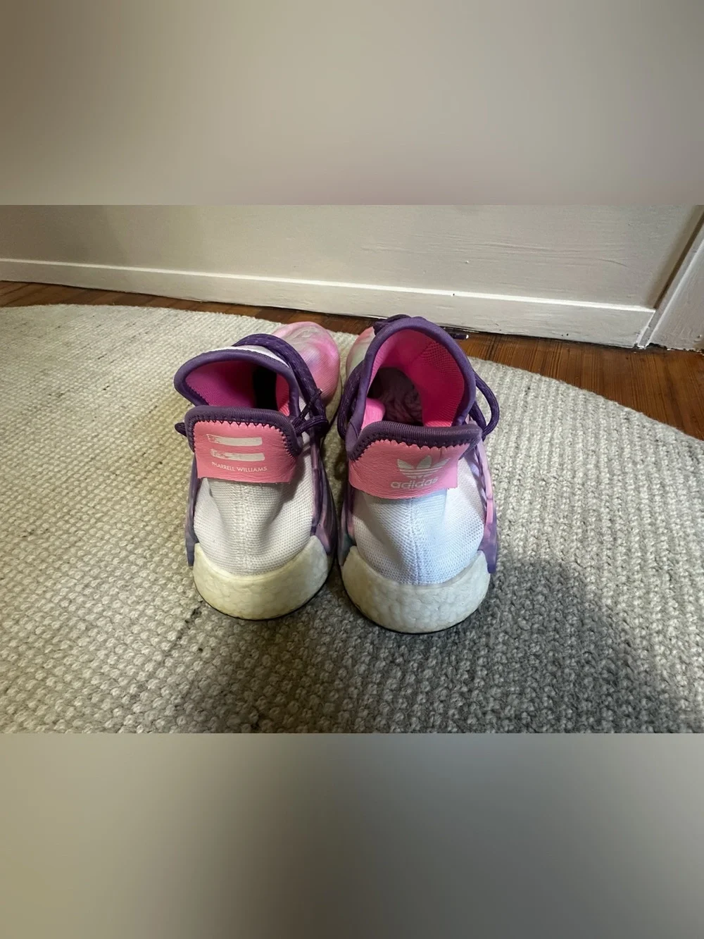 Adidas x Pharrell Human Race Pink Gradient Sneakers - Holi Festivals